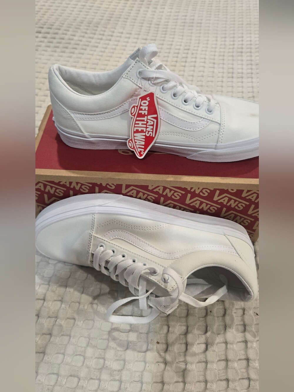 Vans Men's White Old Skool Canvas Sneakers
